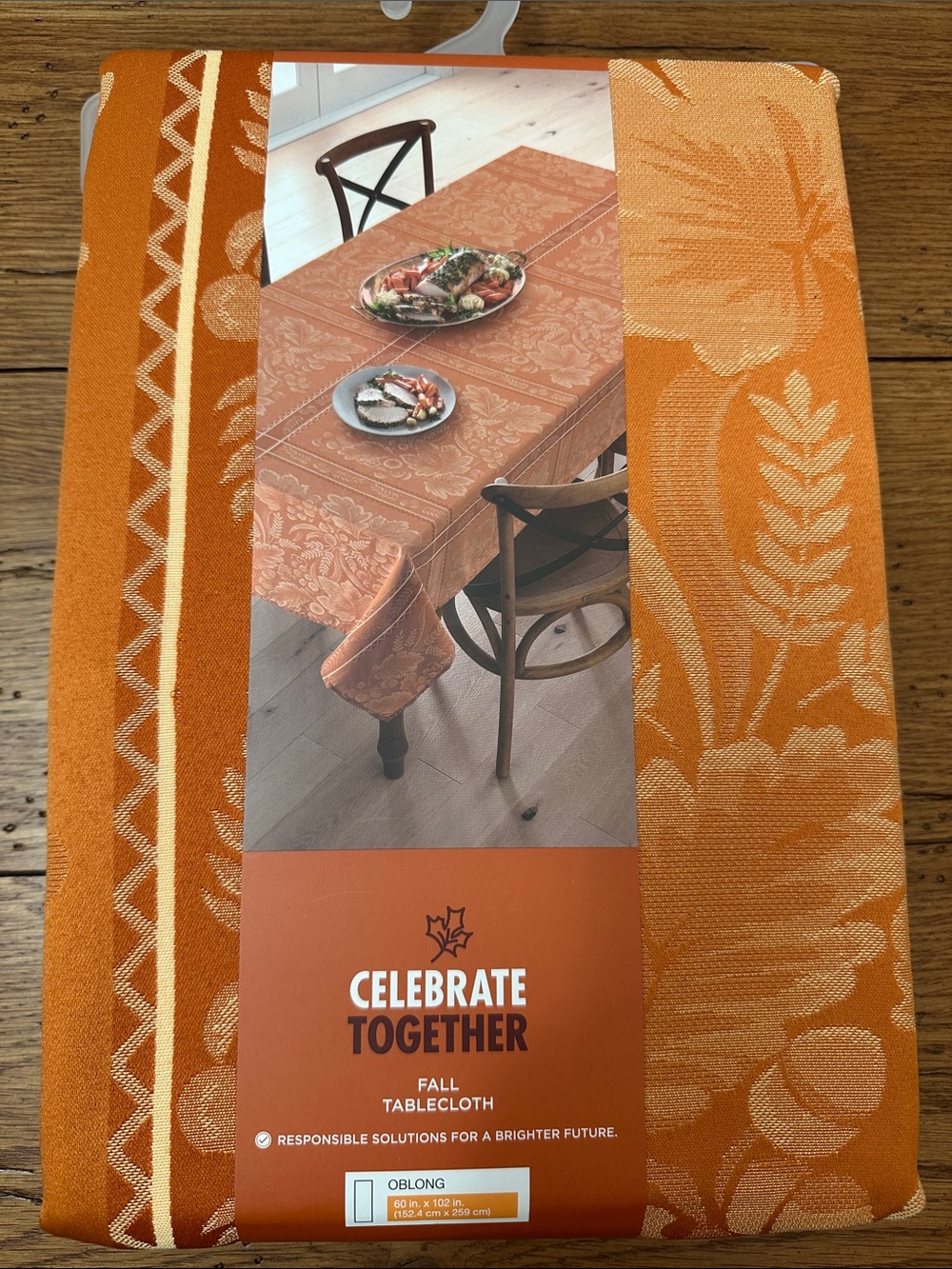 Celebrate Together Fall Oblong Tablecloth in Orange